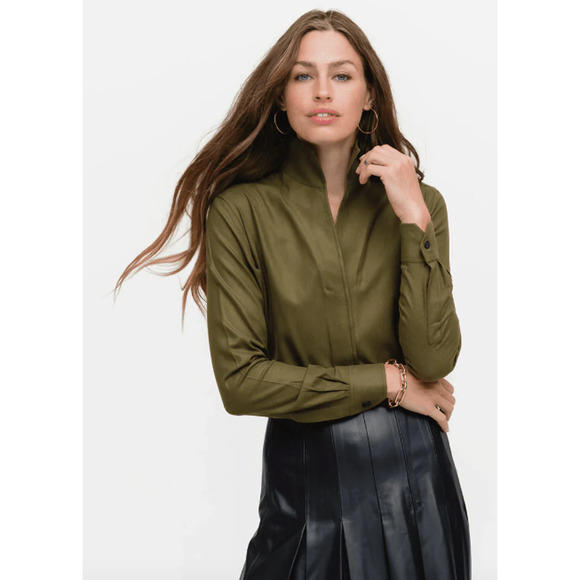 Sarah Alexandra NWT Signature Shirt Sergeants Secret Button Up Military Green 14 - Picture 1 of 9